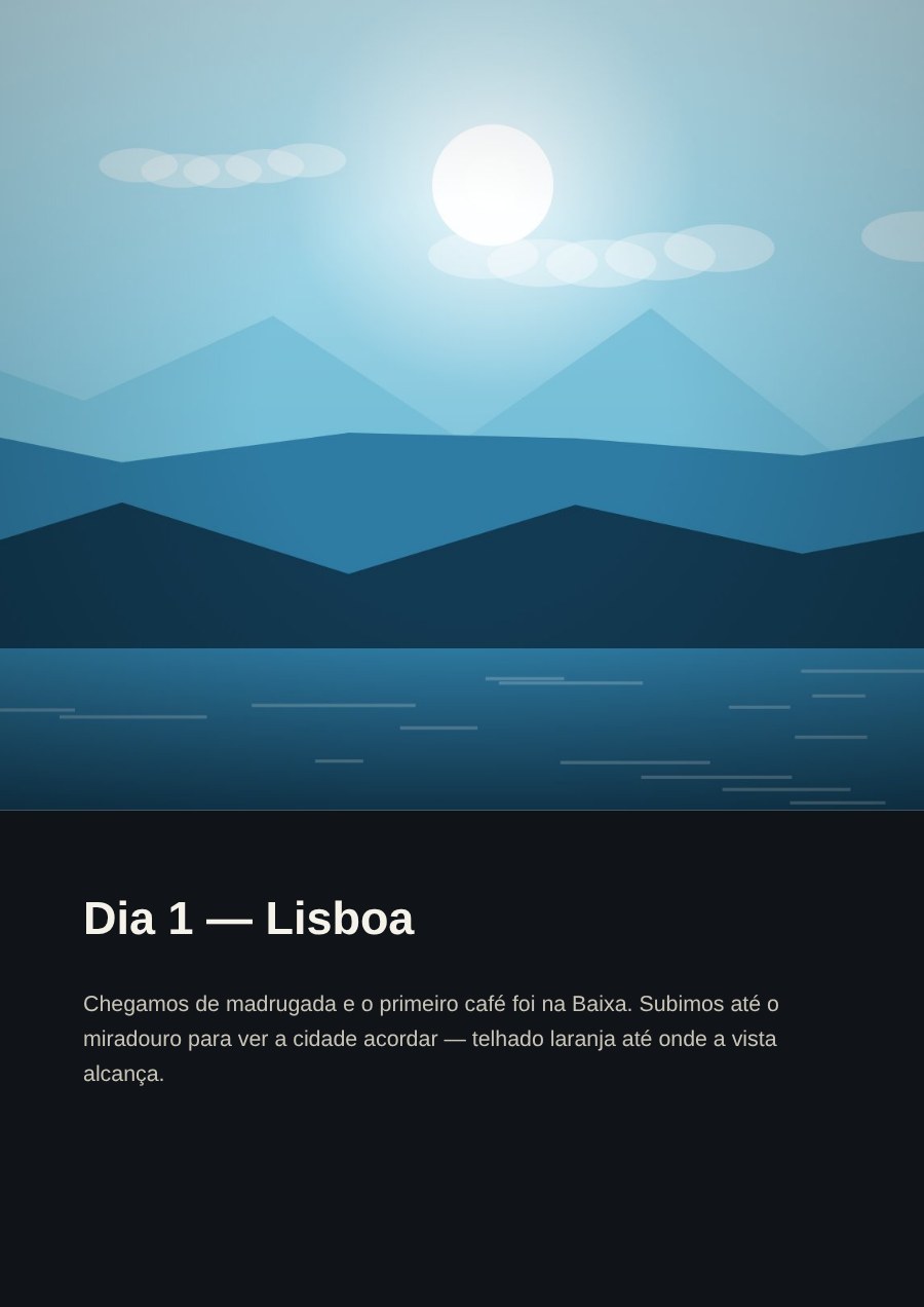 Página com foto grande e texto